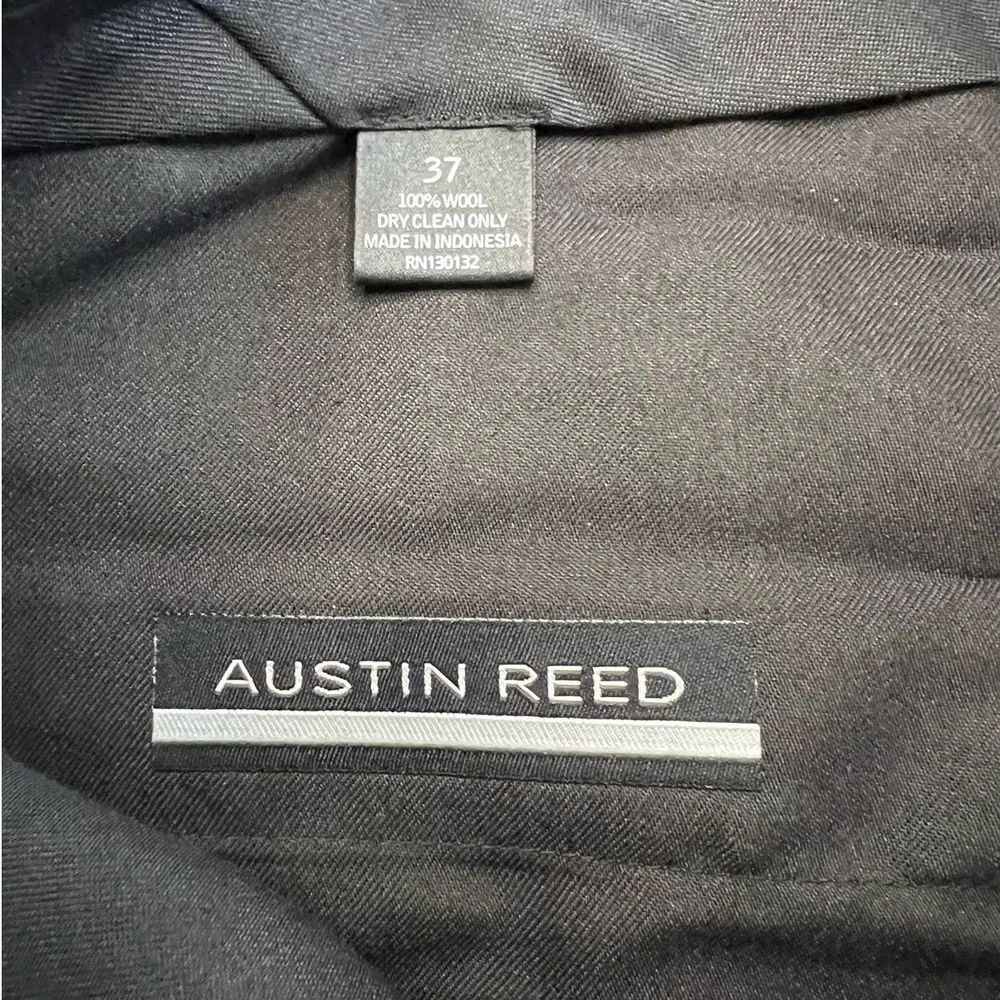 Vintage Austin Reed 100% Wool Pleated Trousers Gray Wide Leg Dress Pants 37